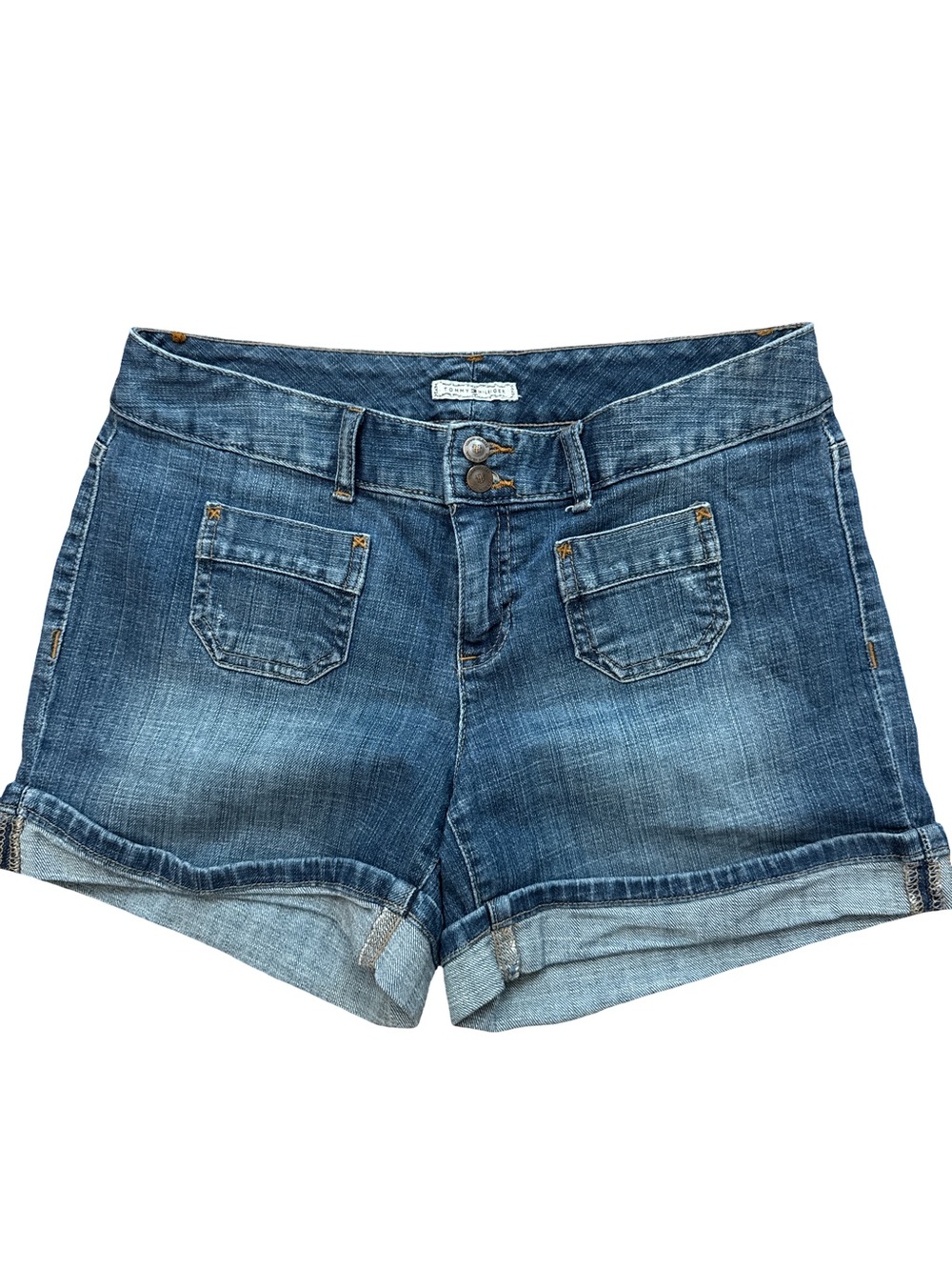 Vintage Tommy Hilfiger Women’s Denim Front Pocket Jean Shorts Size 6 Y2K‎ Logo